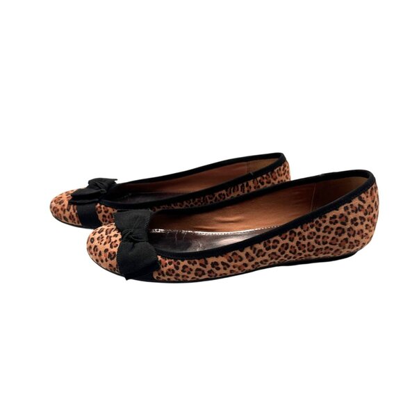 Alfani Size 7.5 Leopard Print Ballet Flats Bow Womens Cushioned Insole Black - Picture 5 of 12
